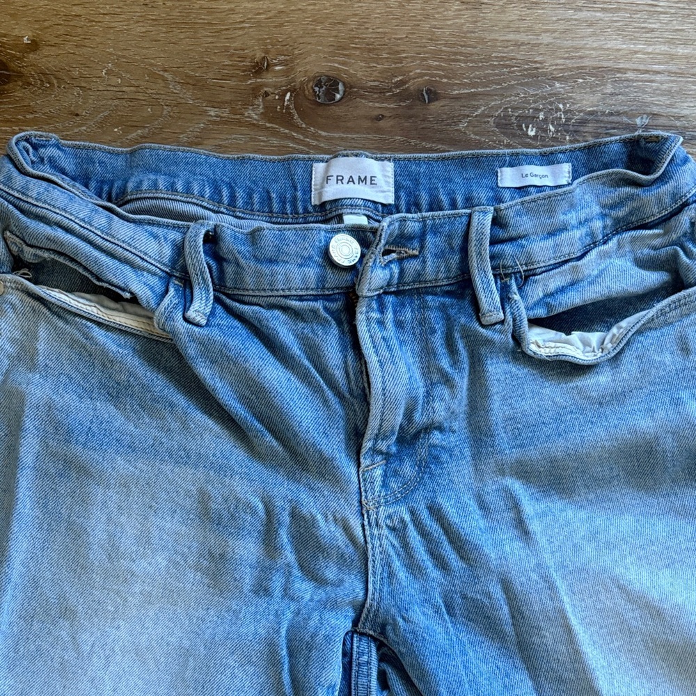 FRAME Le Garçon Light Blue Denim Jeans